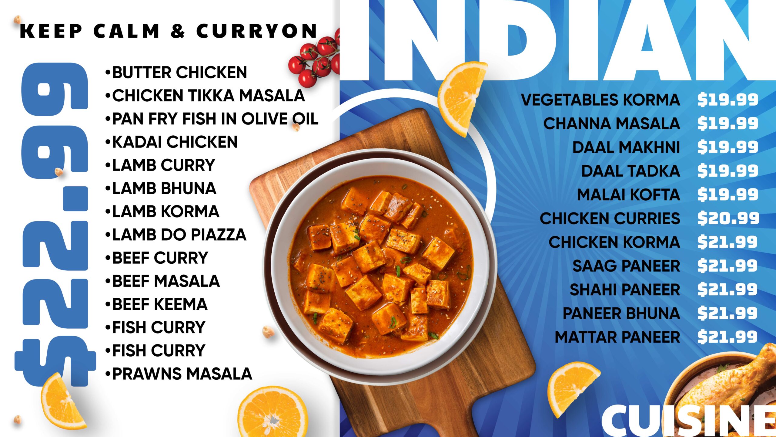 Aroma Indian Cuisine Menu