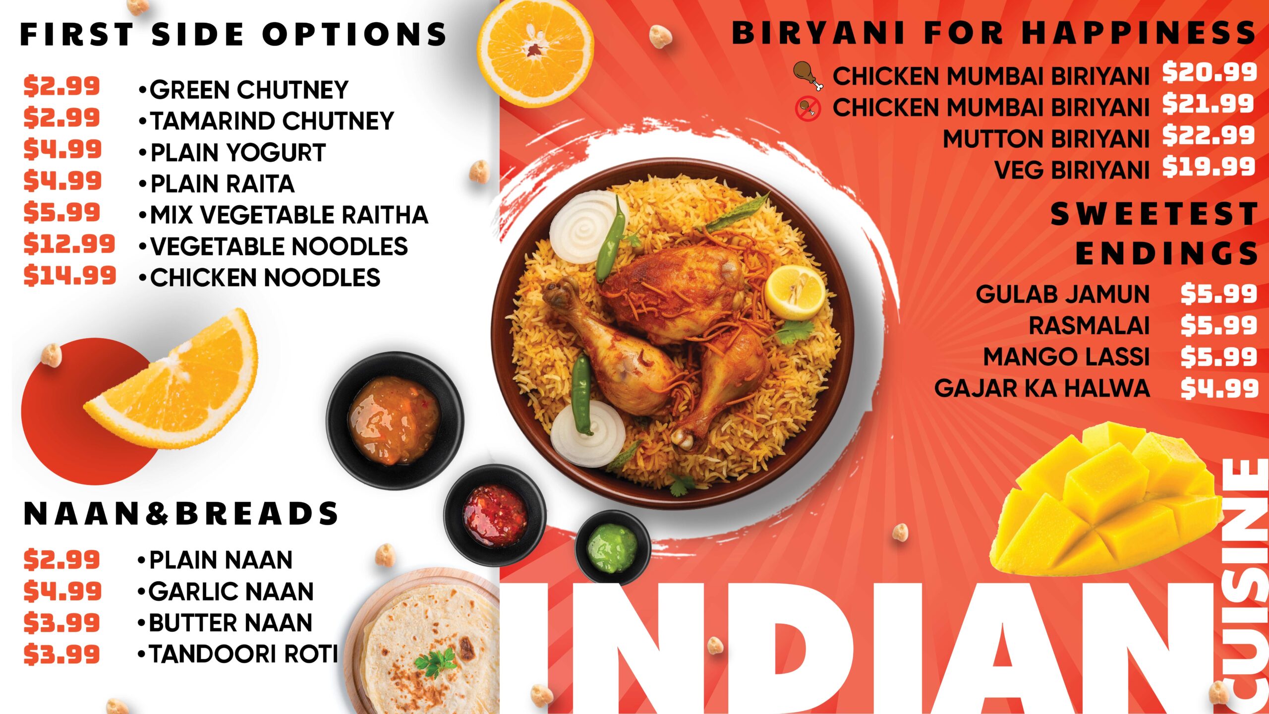 Aroma Indian Cuisine Menu